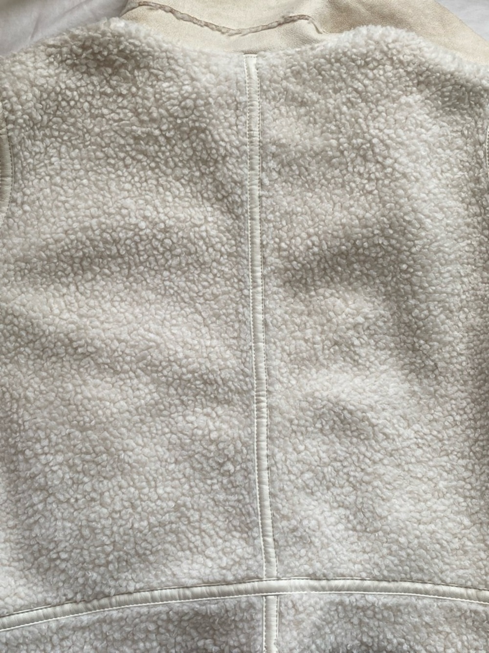 Guess Cream Suede Jacket with Shearling Trim - Picture 9 of 9